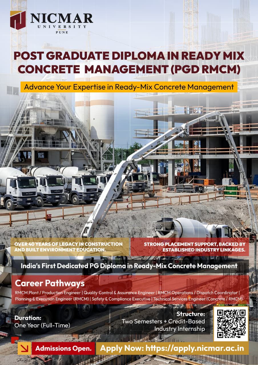 NICMAR Post Graduated Diploma in RMC Management (PGD-RMCM)